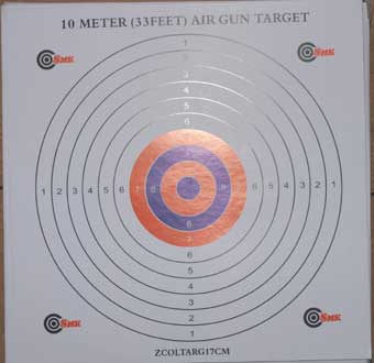 17cm 10 meter (33 feet) target 